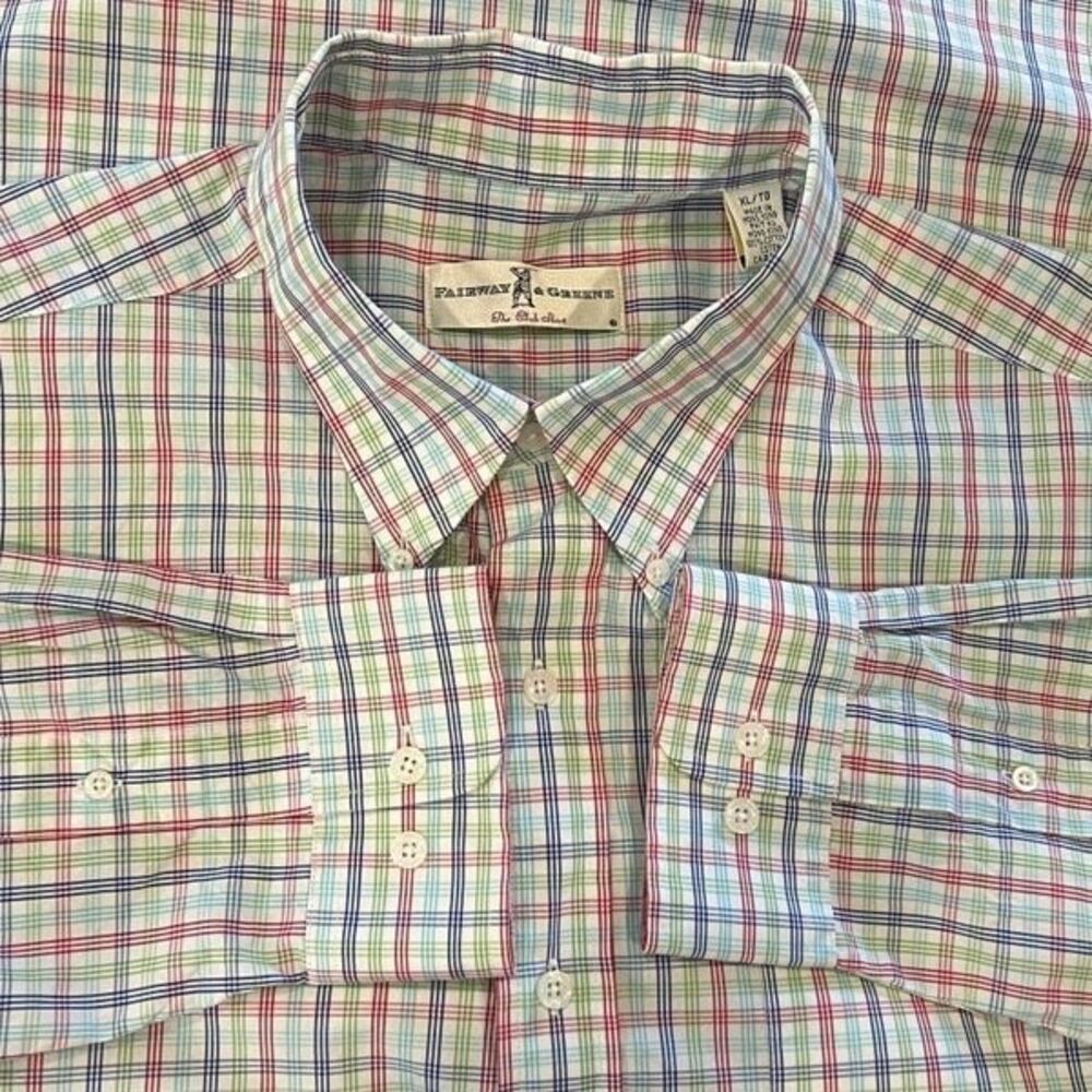 Fairway & Greene The Club Shirt Button Down Cotton Long Sleeve Multicolor XL